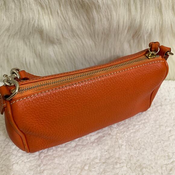 DOONEY & BOURKE Vintage Y2K Orange Pebbled Leather Mini Barrel Bag - Picture 5 of 16